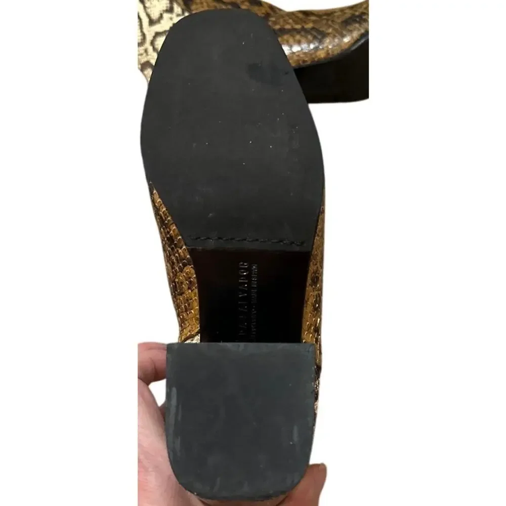 Freda Salvador Charm Leather Block Heel Ankle Boots Size 5.5